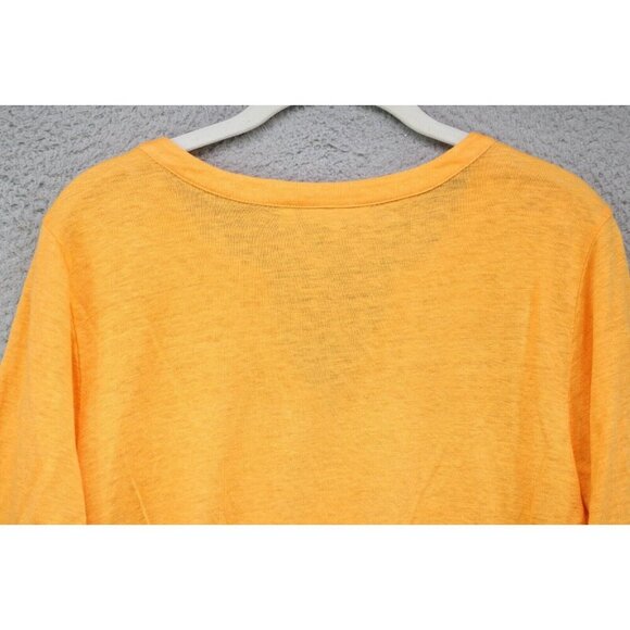 Chicos Orange 3/4 Sleeve 100% Linen Tunic-Size Large-Embroidered-BOHO - Picture 10 of 10